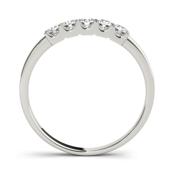 14K White Gold 0.40CTW Five Stone Common Prong Diamond Anniversary Ring VS1/VS2 F/G
