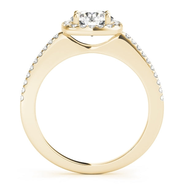 2/3 CT. T.W. Halo Round Diamond Engagement Ring-14K Yellow Gold VS2