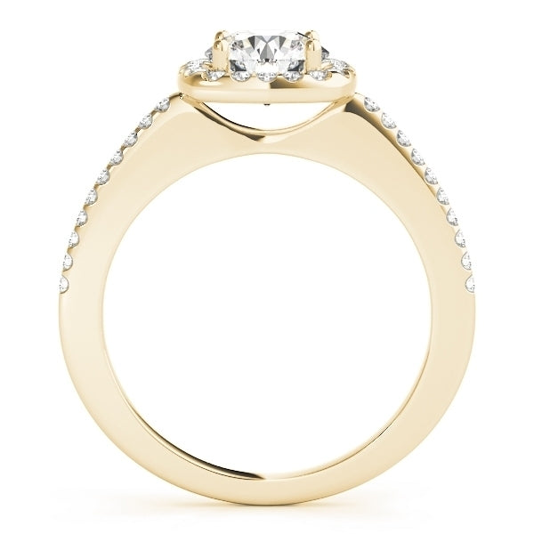 7/8 CT. T.W. Halo Round Diamond Engagement Ring-14K Yellow Gold VS2