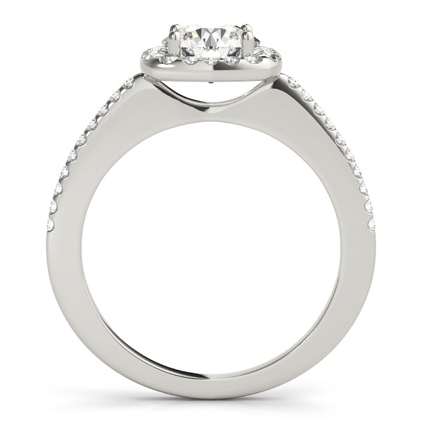 2/3 CT. T.W. Halo Round Diamond Engagement Ring-14K White Gold VS2
