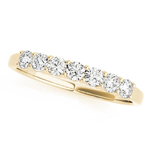 14K Yellow Gold .08CTW Seven Stone Common Prong Diamond Anniversary Ring VS1-VS2 F-G