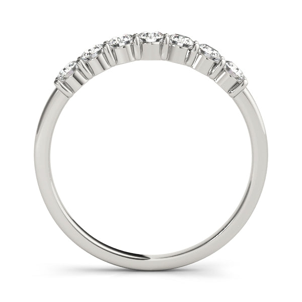 14K White Gold .08CTW Seven Stone Common Prong Diamond Anniversary Ring VS1/VS2 F/G