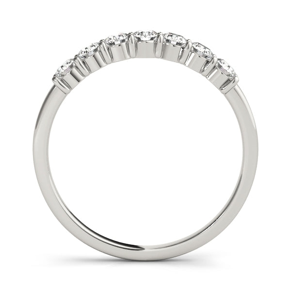 14K White Gold 0.90CTW Seven Stone Common Prong Diamond Anniversary Ring VS1/VS2 F/G