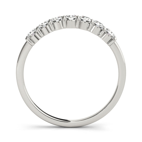 14K White Gold 0.60CTW Seven Stone Common Prong Diamond Anniversary Ring VS1/VS2 F/G