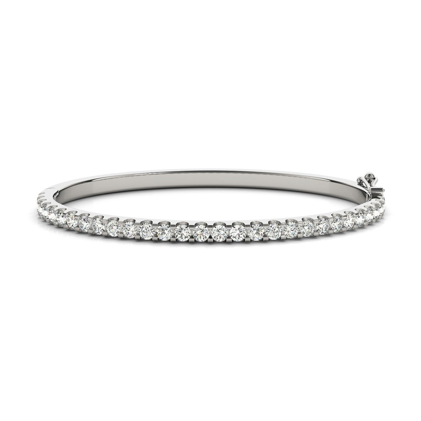 Diamond Bangle Bracelet in 14k White Gold (5.10 ct. tw. VS1-VS2 F-G)