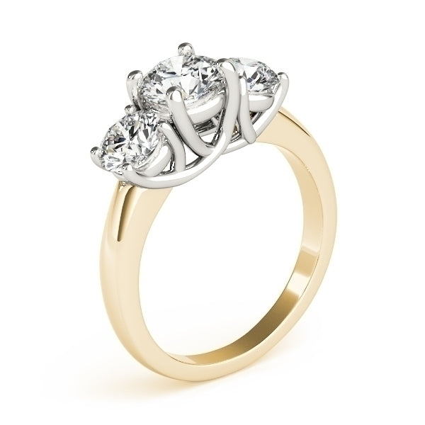 3.00 CT. THREE-STONE DIAMOND ENGAGEMENT RING IN 14K SOLID Yellow Gold
