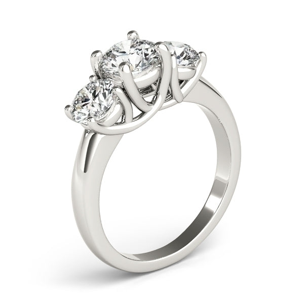 1.35 CT. THREE-STONE DIAMOND ENGAGEMENT RING IN 14K SOLID WHITE GOLD