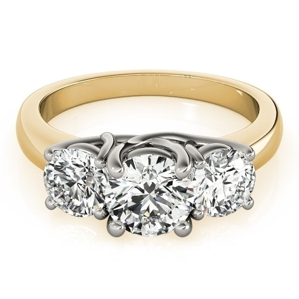 0.85 CT. THREE-STONE DIAMOND ENGAGEMENT RING IN 14K SOLID Yellow Gold