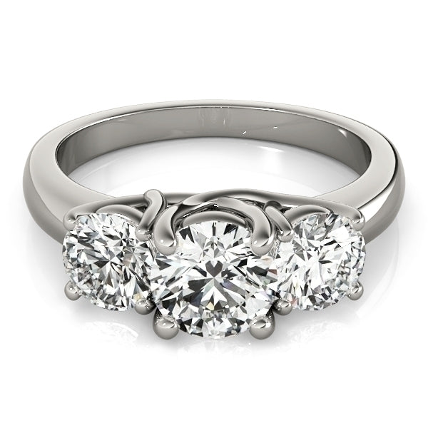 0.33 CT. THREE-STONE DIAMOND ENGAGEMENT RING IN 14K SOLID WHITE GOLD