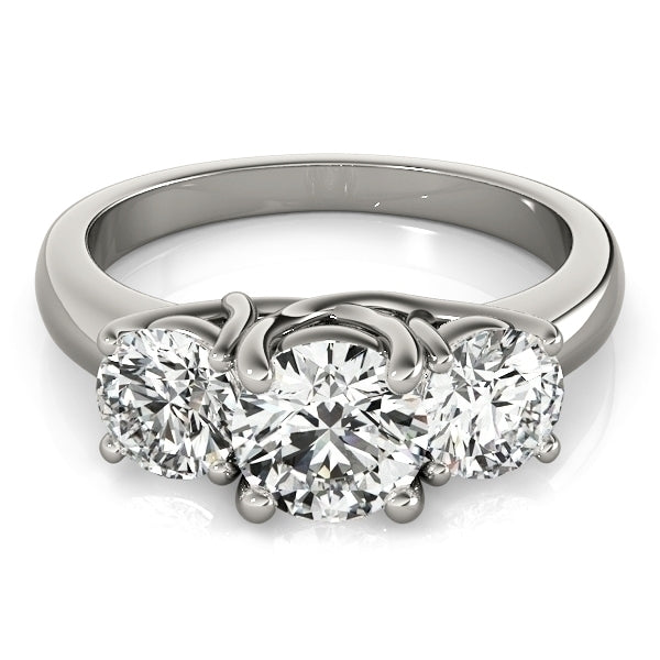 2.00 CT. THREE-STONE DIAMOND ENGAGEMENT RING IN 14K SOLID WHITE GOLD