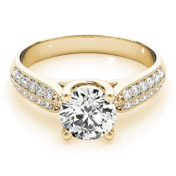 0.60 CT. Perfect Pave Engagement Ring in 14K Solid Yellow Gold