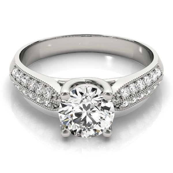 0.60 CT. Perfect Pave Engagement Ring in 14K Solid White Gold