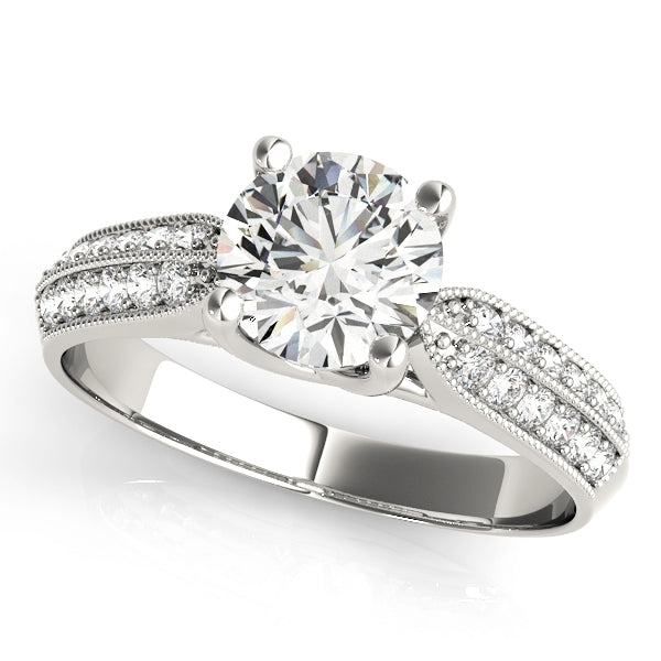 1.50 CT. Perfect Pave Engagement Ring in 14K Solid White Gold