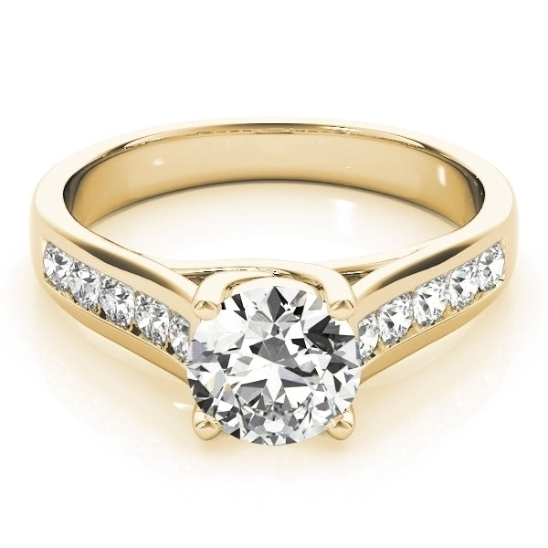 1.65 CT. Channel Diamond Engagement Ring in 14K Solid Yellow Gold