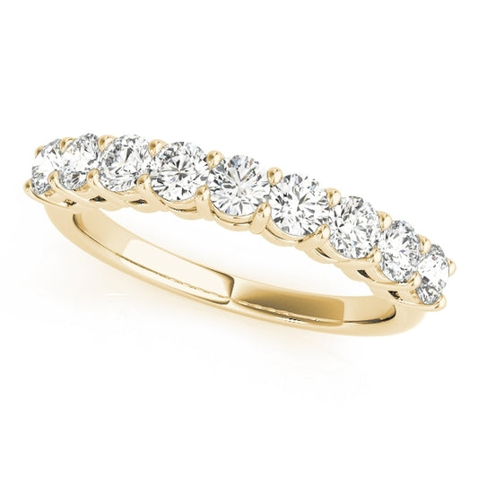 14K Yellow Gold 0.30CTW Nine Stone Wire Basket Diamond Anniversary Ring VS1-VS2 F-G