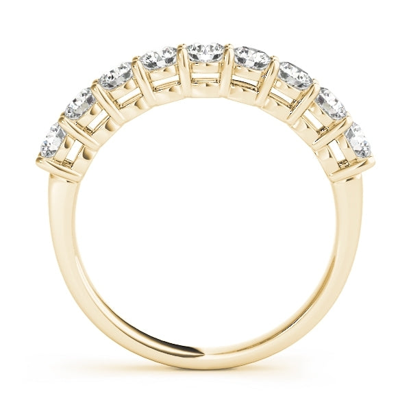 14K Yellow Gold 0.60CTW Nine Stone Wire Basket Diamond Anniversary Ring VS1/VS2 F/G