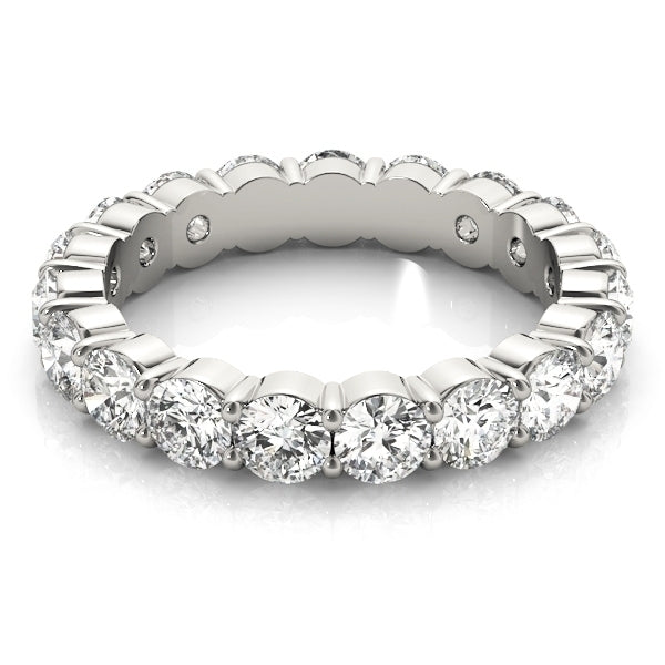 14k White Gold Ladies 3.12CTW Common Prong Diamond Eternity Ring VS1/VS2 F/G