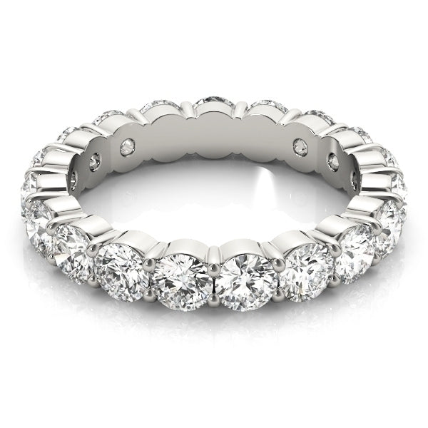 14k White Gold Ladies 3.60CTW Common Prong Diamond Eternity Ring VS1/VS2 F/G