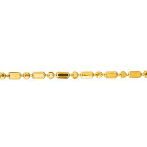 14K Solid Yellow Gold Diamond Cut Bead Chain 1mm thick 16 Inches