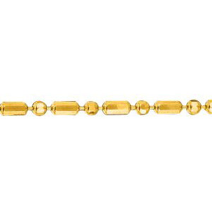 14K Solid Yellow Gold Diamond Cut Bead Chain 1.5mm thick 16 Inches
