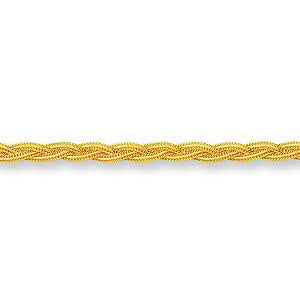 14K Solid Yellow Gold Braided Fox Chain 3.6mm thick 10 Inches