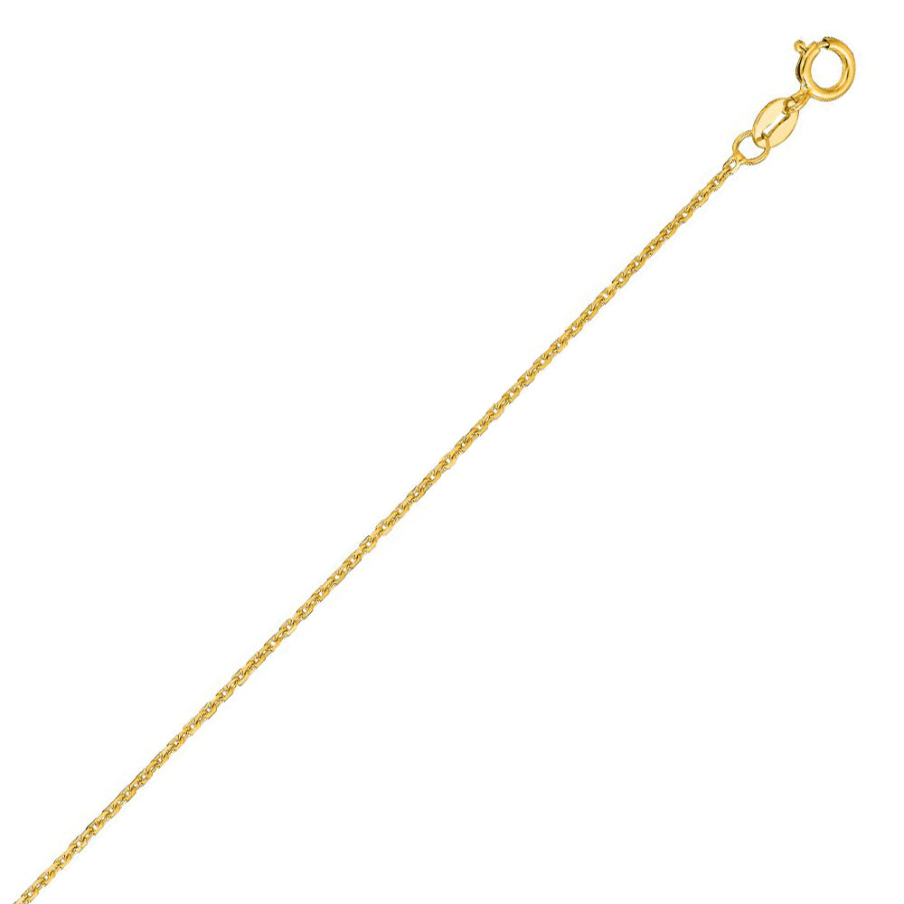 14K Solid Yellow Gold Cable Link Chain 1.1mm thick 13 Inches