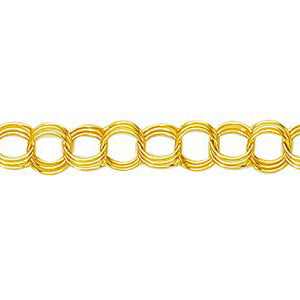 14K Solid Yellow Gold Lite Charm Bracelet 5.5mm thick 7 Inches