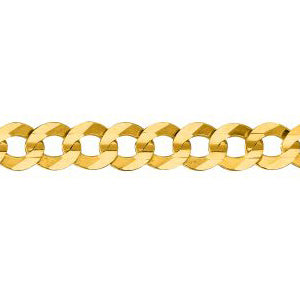 14K Solid Yellow Gold Comfort Curb Chain 5.7mm thick 30 Inches