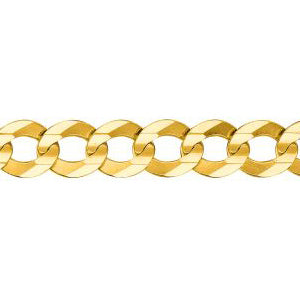 14K Solid Yellow Gold Comfort Curb Bracelet 7mm thick 8.5 Inches