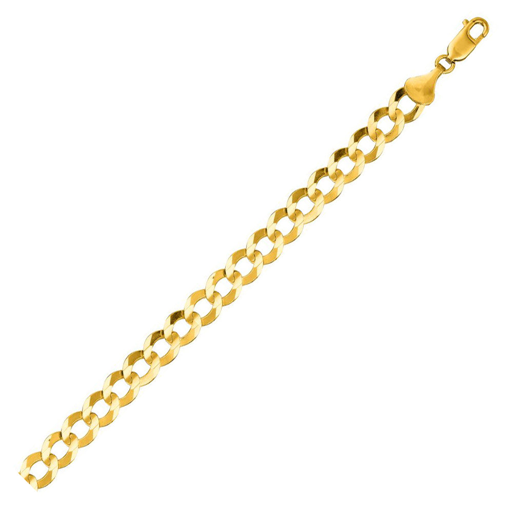 14K Solid Yellow Gold Comfort Curb Bracelet 8.2mm thick 8.5 Inches