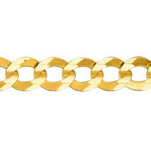 14K Solid Yellow Gold Comfort Curb Bracelet 8.2mm thick 8.5 Inches
