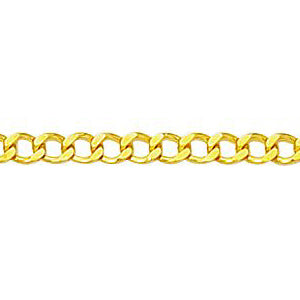 14K Solid Yellow Gold Comfort Curb Chain 2.7mm thick 20 Inches