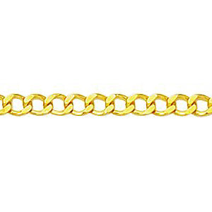 14K Solid Yellow Gold Comfort Curb Chain 2.7mm thick 16 Inches