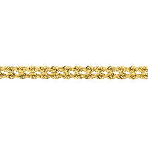 14K Solid Yellow Gold Double Line Bracelet 3mm thick 7 Inches
