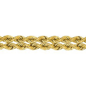 14K Solid Yellow Gold Double Line Bracelet 6mm thick 7 Inches