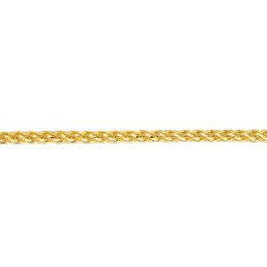14K Solid Yellow Gold Diamond Cut Wheat Chain 0.8mm thick 16 Inches