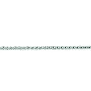 14K Solid White Gold Diamond Cut Wheat Chain 0.6mm thick 16 Inches