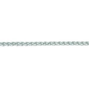 14K Solid White Gold Diamond Cut Wheat Chain 0.8mm thick 20 Inches