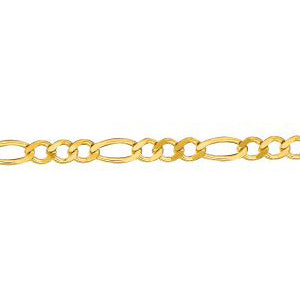 14K Solid Yellow Gold Classic Figaro 2.6mm thick 18 Inches