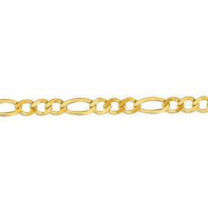 14K Solid Yellow Gold Classic Figaro 3mm thick 16 Inches