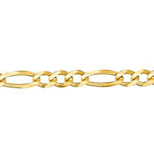 14K Solid Yellow Gold Classic Figaro 3.9mm thick 18 Inches