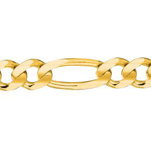 14K Solid Yellow Gold Classic Figaro 7mm thick 30 Inches