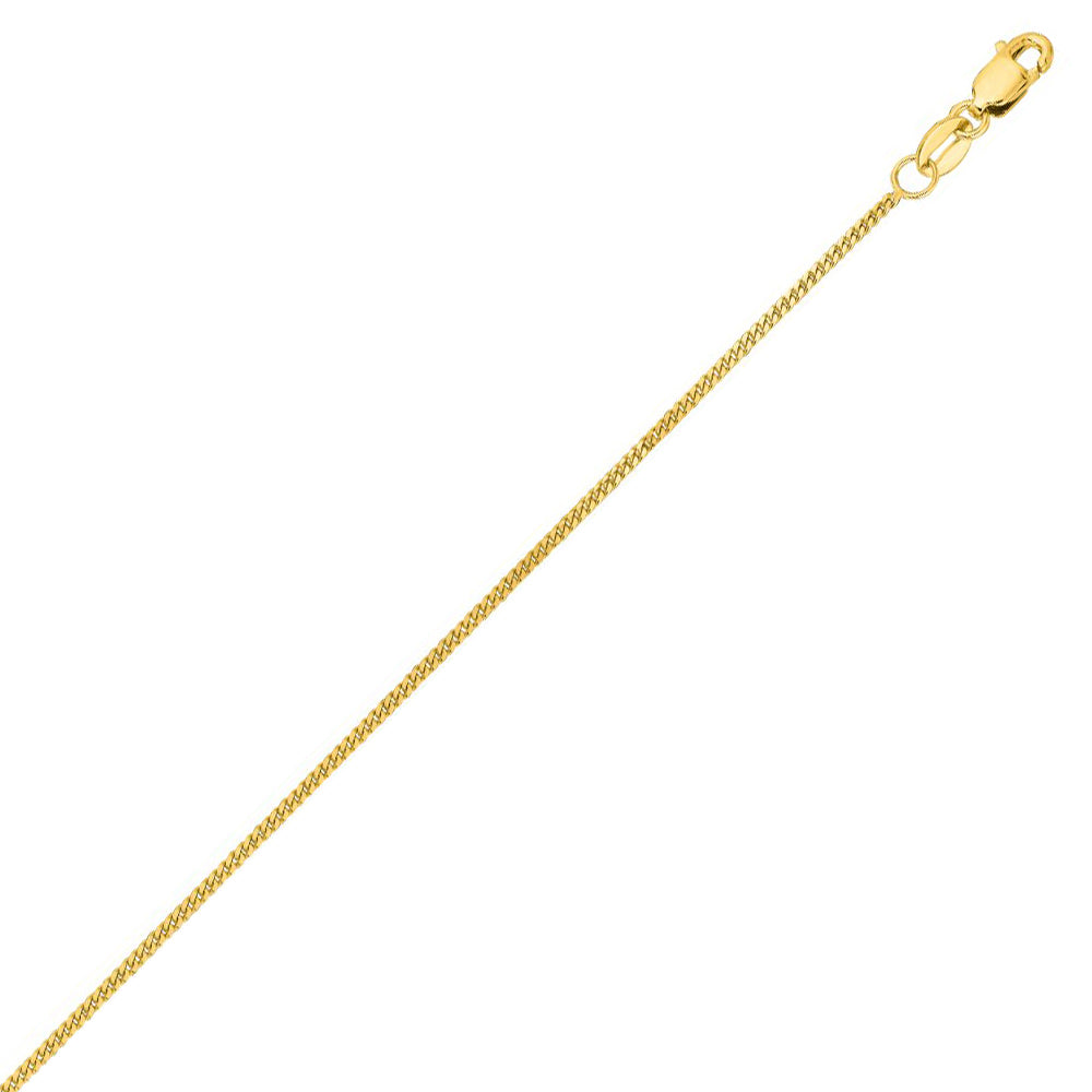 14K Solid Yellow Gold Gourmette Chain 1mm thick 20 Inches