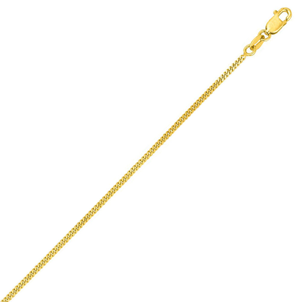 14K Solid Yellow Gold Gourmette Chain 1.5mm thick 20 Inches
