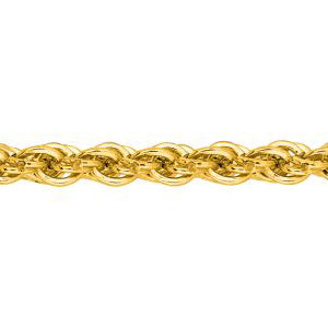 14K Solid Yellow Gold Hollow Rope Chain Necklace 2mm thick 18 Inches
