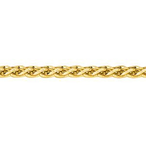 14K Solid Yellow Gold Wheat Lite Chain Necklace 2.4mm thick 16 Inches