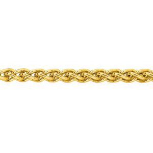 14K Solid Yellow Gold Wheat Lite Chain Necklace 2.8mm thick 22 Inches