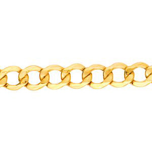 14K Solid Yellow Gold Diamond Cut Hollow Curb Chain Necklace 4.4mm thick 22 Inches