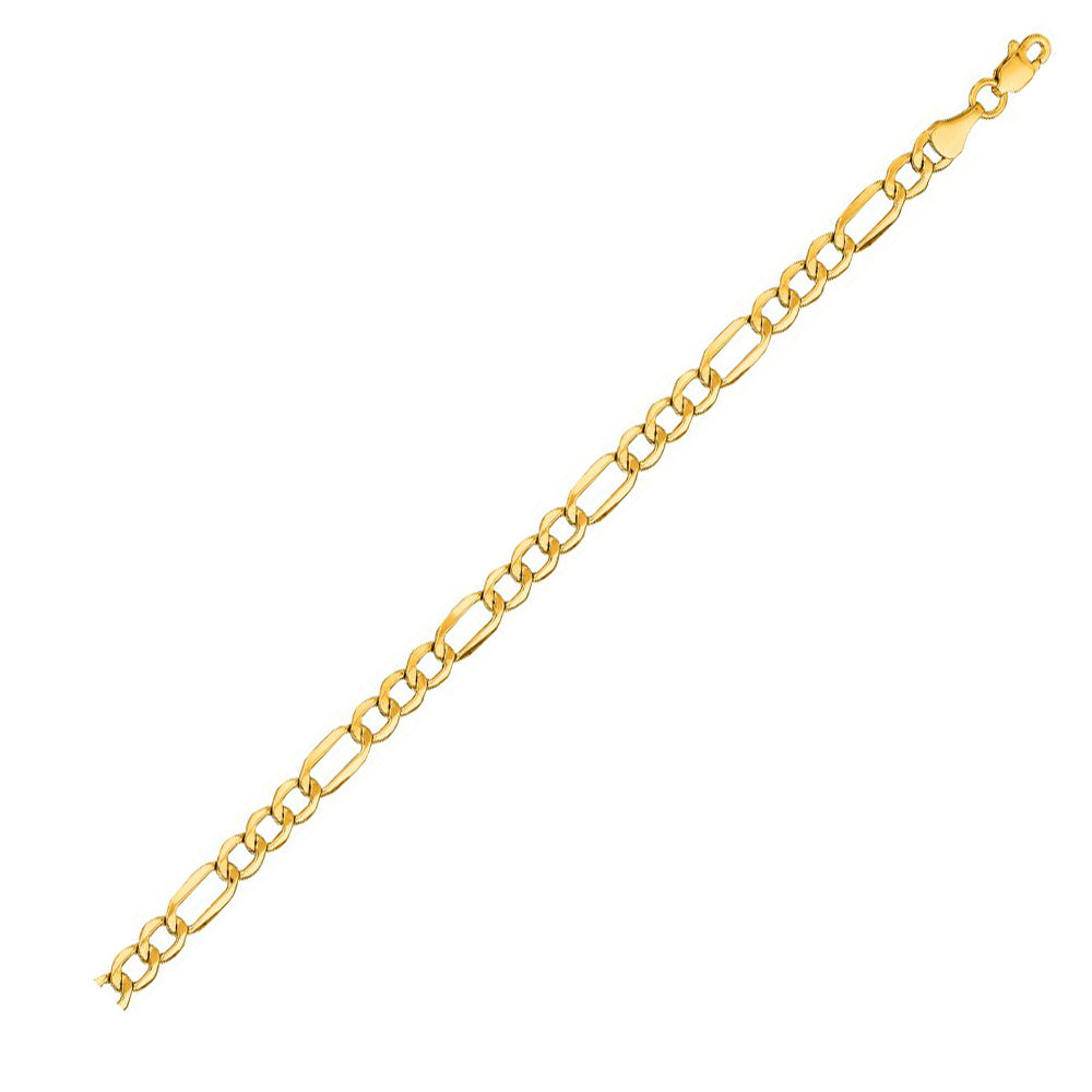 14K Solid Yellow Gold Figaro Lite 4mm thick 20 Inches