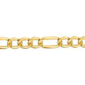 14K Solid Yellow Gold Figaro Lite 4mm thick 18 Inches
